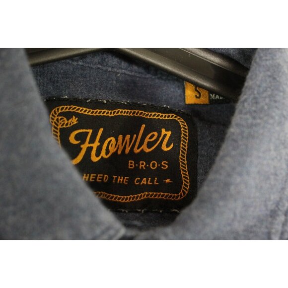 Howler Bros. Brothers Mens Small Western Style Pearl Snap Polo Shirt L543 - Picture 3 of 4